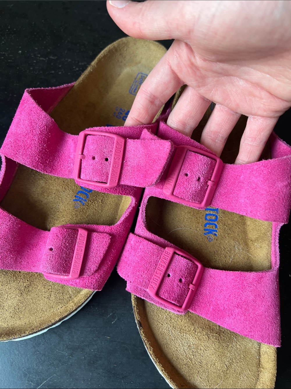 Birkenstock Arizona Sandals Magenta Fuchsia Size 40 Double Buckle Sandals - Picture 4 of 9